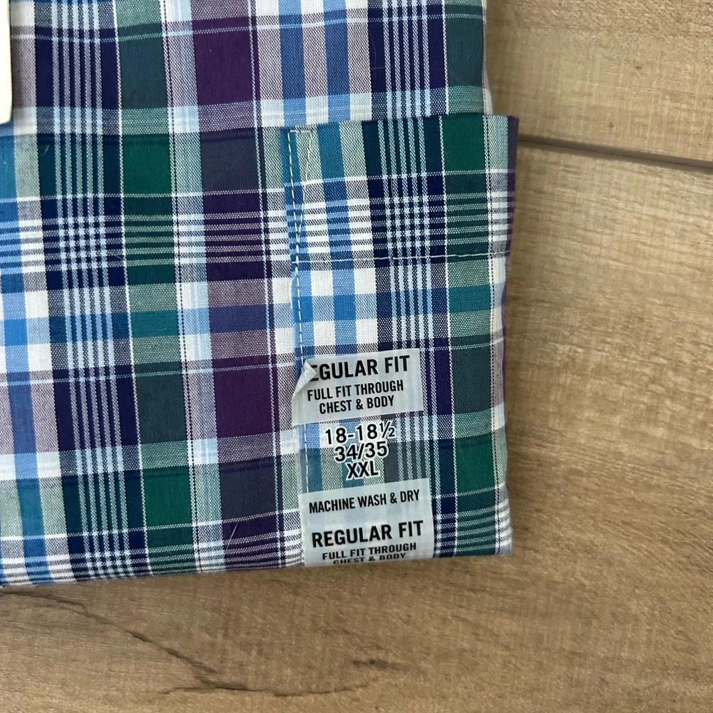 NWT Men’s IZOD Blue, Purple Button Down Stretch Long Sleeve Shirt - Size XXL - Picture 6 of 11